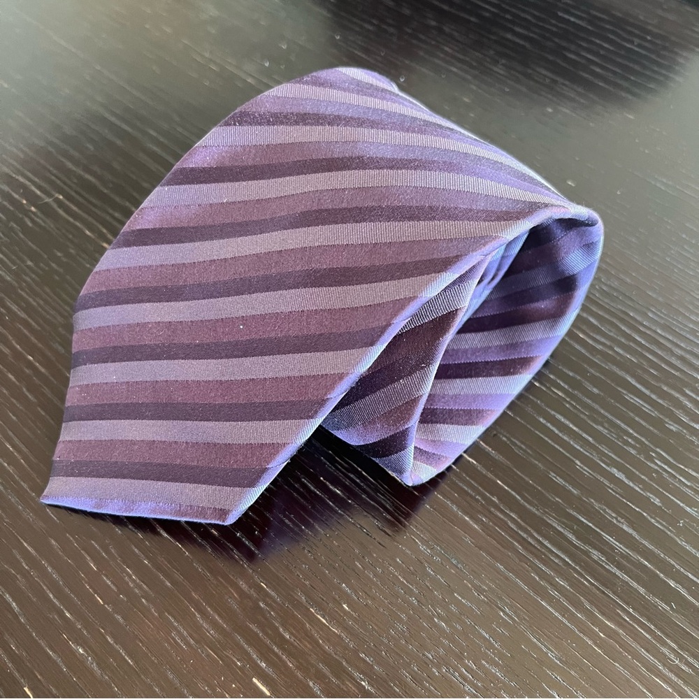 Giorgio Armani Purple and Lavender Striped Tie